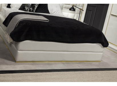 Mobili per camera da letto letto comodini bianco oro letti completi 4 pezzi
