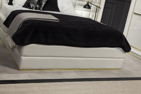 Letto di lusso 160x200 cm letto matrimoniale moderno in bianco