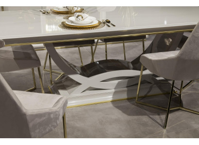 Set da pranzo di lusso mobili tavolo 6 sedie