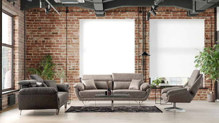 Divano imbottito regolabile 3+3+1 set di mobili