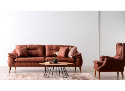 Divano set di divani divano paesaggio confortevole 3+1+1 imbottito