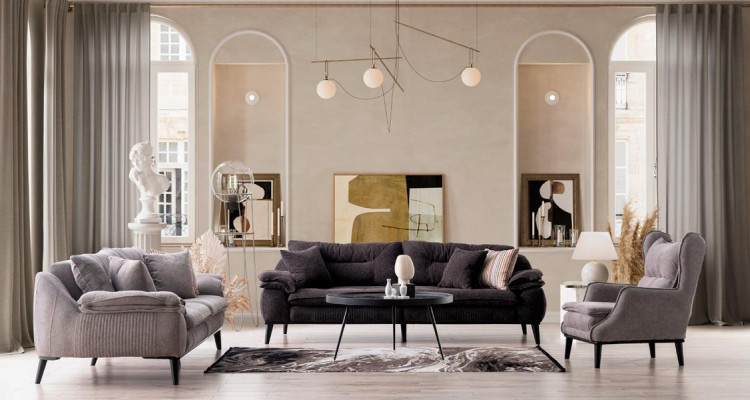 Divano set di divani divano paesaggistico confortevole 3+1+1