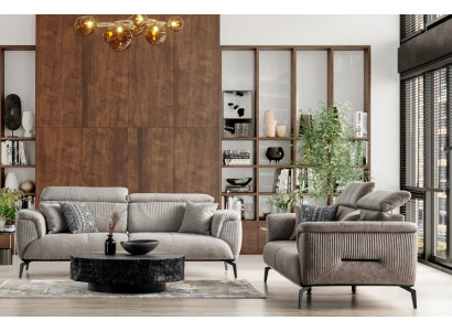 Elegante set di divani 3+3, paesaggio abitativo elegante e spazioso
