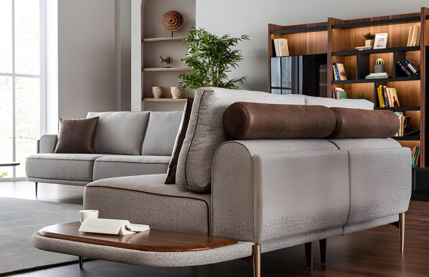 Divano in tessuto Set divano Divani Grigio Divano 32 posti Tavolino Mobili