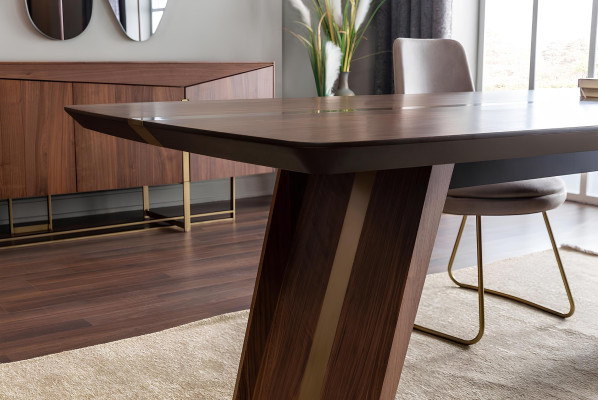 Set tavolo da pranzo gruppo sala da pranzo sedie sideboard legno marrone 9 pezzi