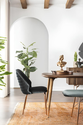 Set da pranzo angolare 8 pezzi tavolo sedie legno marrone