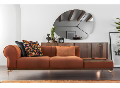 Divano a due posti 2 posti divano moderno in tessuto arancione 234cm