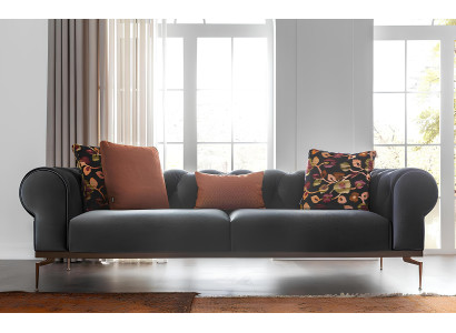 Divano Chesterfield a tre posti 3 posti divano in tessuto divani blu divano