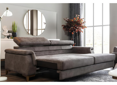 Divano 321 posti in tessuto con funzione letto