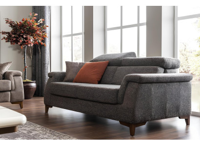 Poltrona di lusso poltrona ad orecchio poltrona da cocktail moderna grigia in pelle nuova di zecca