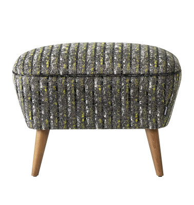 Puff Sgabello Pouf Poggiapiedi Sgabello Imbottito Ottomano Tessuto Grigio