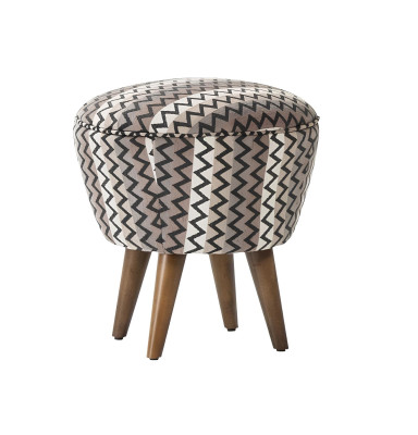 Pouf imbottito Puff poggiapiedi sgabello ottomano tessuto grigio