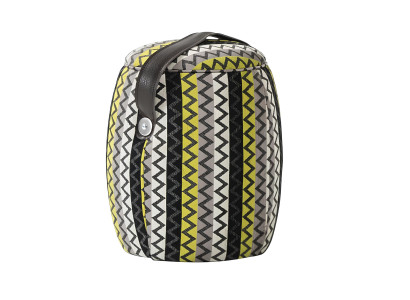 Pouf imbottito Puff poggiapiedi sgabello ottomano tessuto grigio verde