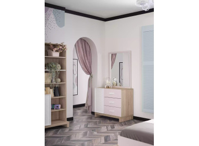 Letto per bambini set 9 pezzi in legno rosa
