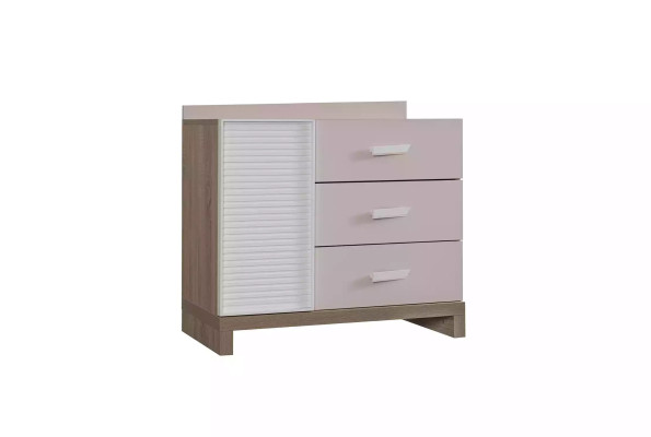 Comò con specchio mobili per bambini legno rosa 2 pezzi camera dei bambini armadio