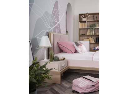 Set di mobili per bambini lettino camera dei bambini legno rosa 8 pezzi