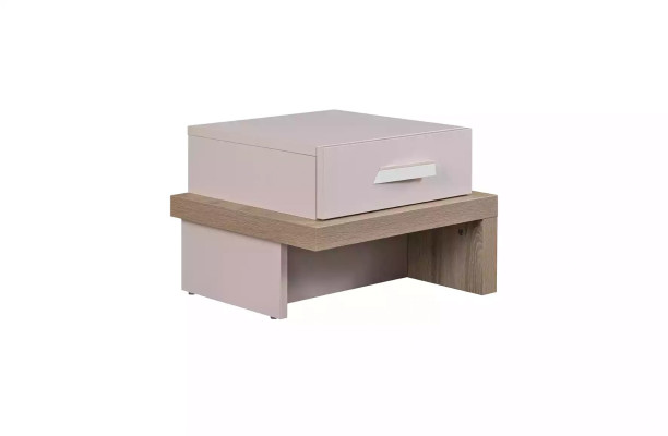 Comodino per bambini in legno rosa