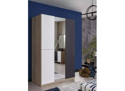 Armadio 3 porte Moden Armadio Legno Grigio Specchio Camera dei bambini
