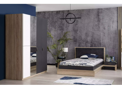 Armadio 4 porte Moden Armadio Legno Grigio Specchio Camera dei bambini