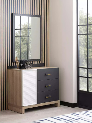 Set di mobili per bambini letto cameretta legno grigio 10 pezzi