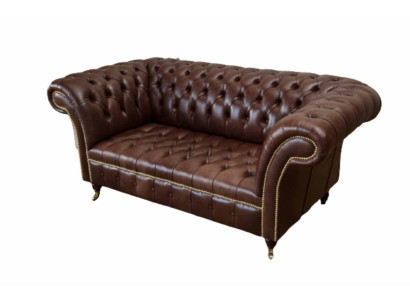 Divano 2 posti poltrona tessuto Chesterfield nuovo