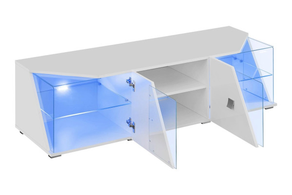 Set moderno di design per TV, parete soggiorno di lusso, 3 pezzi