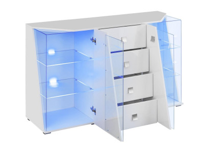Set di mobili per soggiorno parete attrezzata supporto TV scaffale legno lusso comò nuovo
