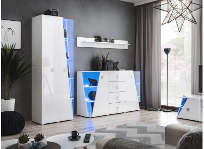 Set di mobili da soggiorno di lusso con comò, vetrina e mensola 3 pezzi