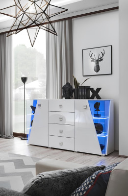Comò bianco di design per arredamento soggiorno lusso legno mobili moderno nuovo