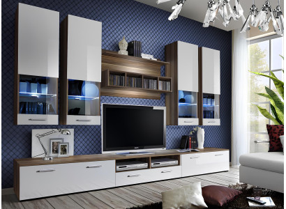 Mobile soggiorno set TV supporto lowboard armadio a muro legno lusso mobili