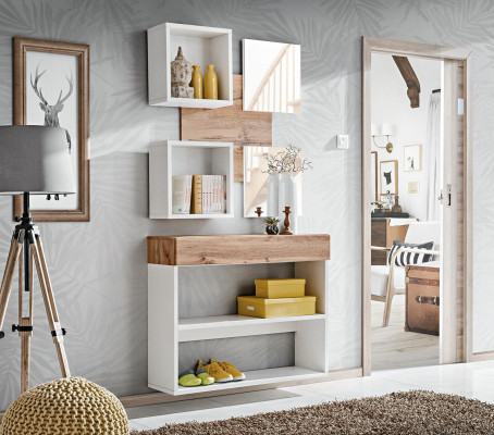 Set di scarpiere di lusso per ingresso design moderno in legno
