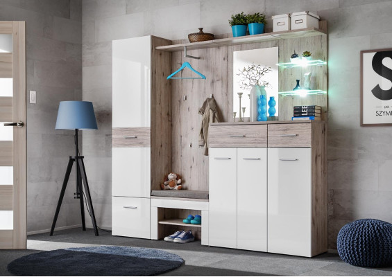 Moderna scarpiera set mobili design armadio legno arredamento