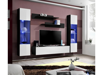 Parete attrezzata in legno per soggiorno mobili supporto TV design moderno mensole