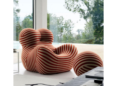 Poltrona Design Divano Lusso Sofa Relax Tessuto Lounge Club Imbottito