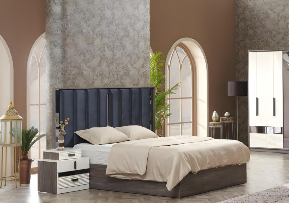 Letto di design modello lusso camera da letto letti designer moderno grigio