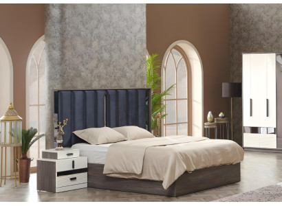 Letto di design modello lusso camera da letto letti designer moderno grigio