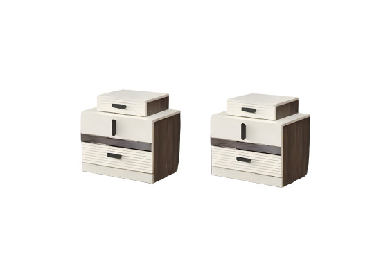 Moderno design completo 2x comodini lusso camera da letto mobili in legno