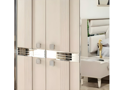 Camera da letto completa 5 pezzi letto 2 comodini armadio toeletta legno