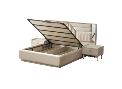 Letto matrimoniale di design per camera da letto di lusso mobili in legno