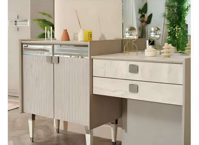 Mobile da trucco di lusso per camera da letto con specchio design in legno moderno