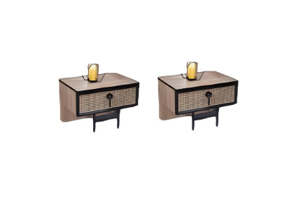 Moderno 2x comodini tavolino beige design camera da letto mobili di lusso in legno