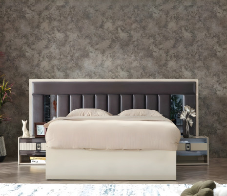 Set di mobili da camera da letto di design moderno di lusso 5 pezzi letto matrimoniale armadio