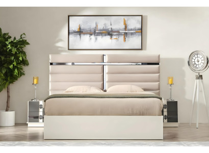 Set di mobili in legno design moderno per camera da letto 6 pezzi letto matrimoniale lusso 2 comodini