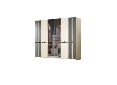 Set di mobili in legno design moderno per camera da letto 6 pezzi letto matrimoniale lusso 2 comodini