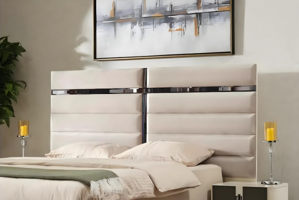 Letto in legno mobili beige camera da letto lusso letto matrimoniale design moderno stile