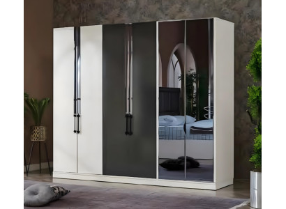 Letto matrimoniale di lusso in legno con 2 comodini arredamento completo 6 pezzi