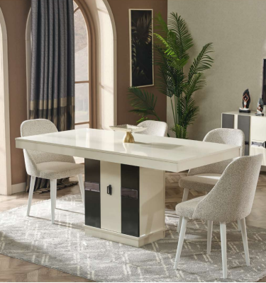 Set di mobili da pranzo moderno con tavolo e 4 sedie di design