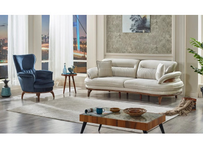 Set di divani 2 pezzi soggiorno completo 3+1 posti design moderno mobili imbottiti