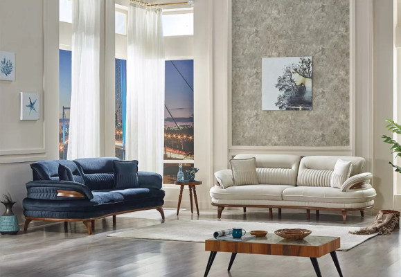 Set di divani 2x divani a tre posti design per soggiorno mobili imbottiti