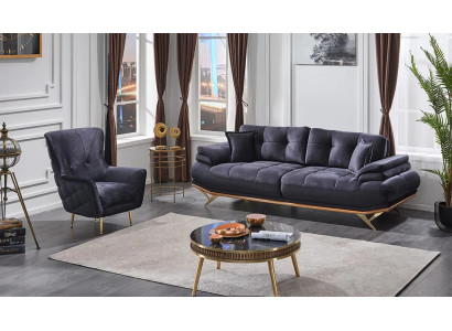 Set di divani 2 pezzi Set di lusso per soggiorno 3+1 posti mobili imbottiti di lusso